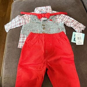 Little Lad Pants, vest, tie and shirt 6 Months